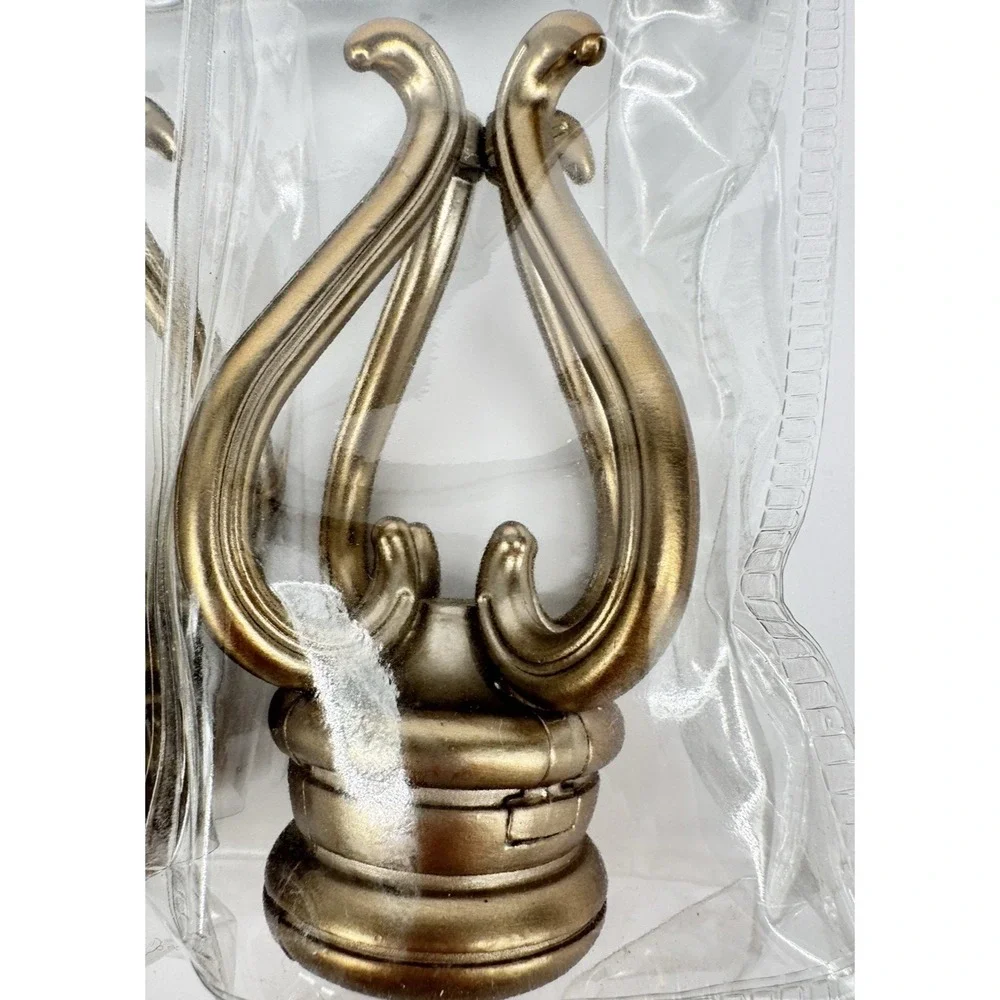 Gold Curtain Rod Finials Set 2 Decorative End Caps Cambria Florentine